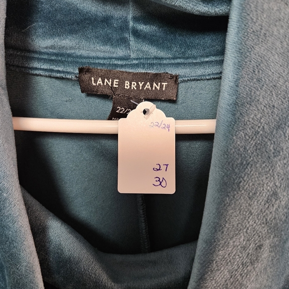 Teal velour Lane Bryant cowl neck top - Picture 3 of 3